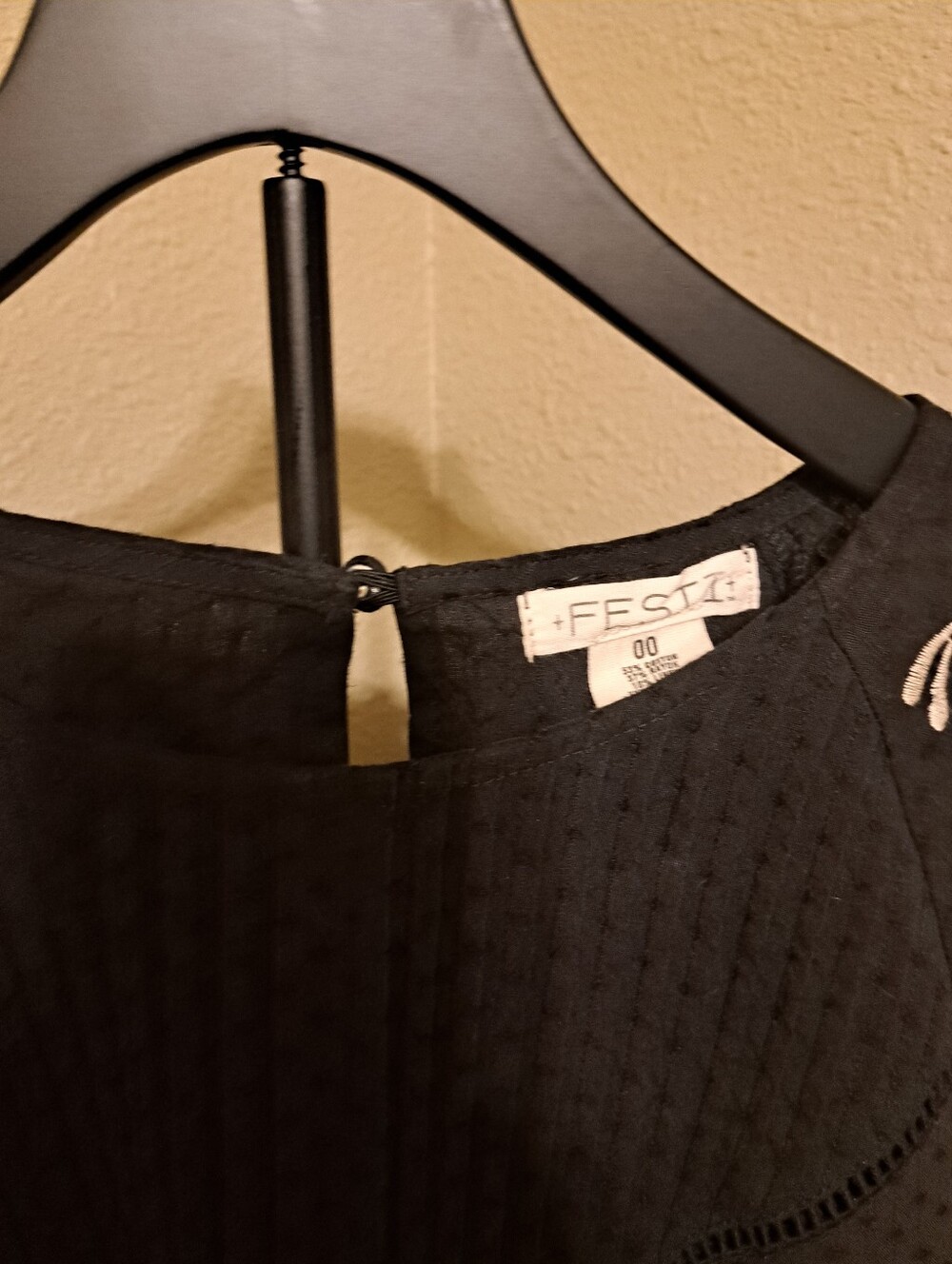 Torrid Festi Black Embroidered Short Sleeve Swing Dress - Picture 4 of 5